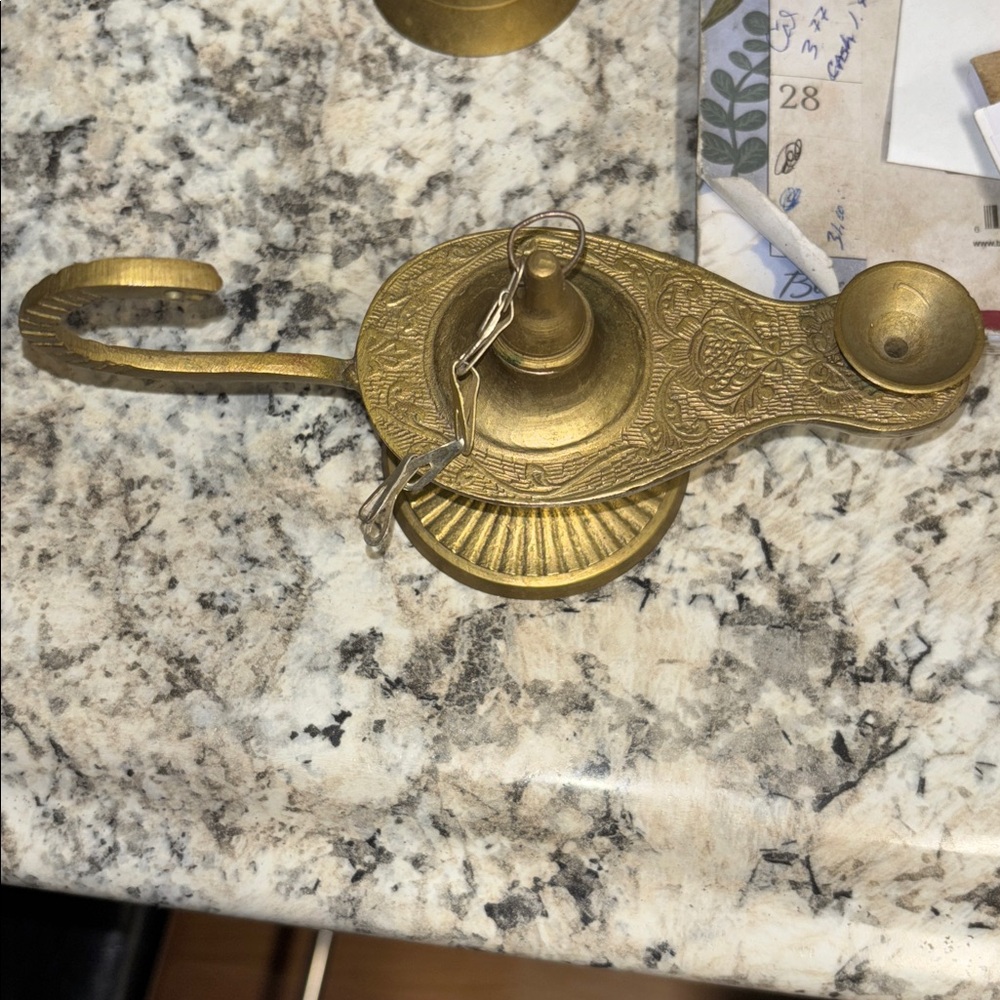 Antique Brass Aladdin Lamp incense burner/ oil burner